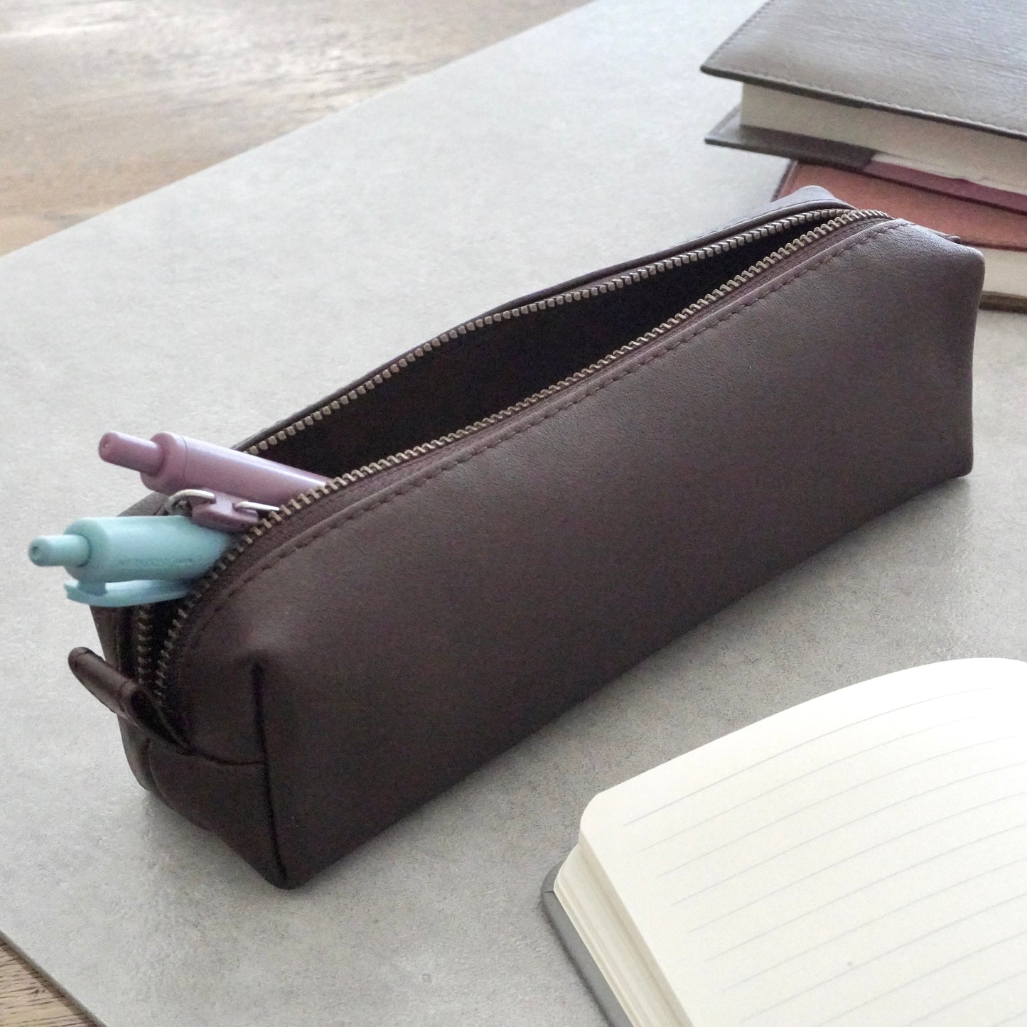 ペンケース/大容量タイプ/チョコ